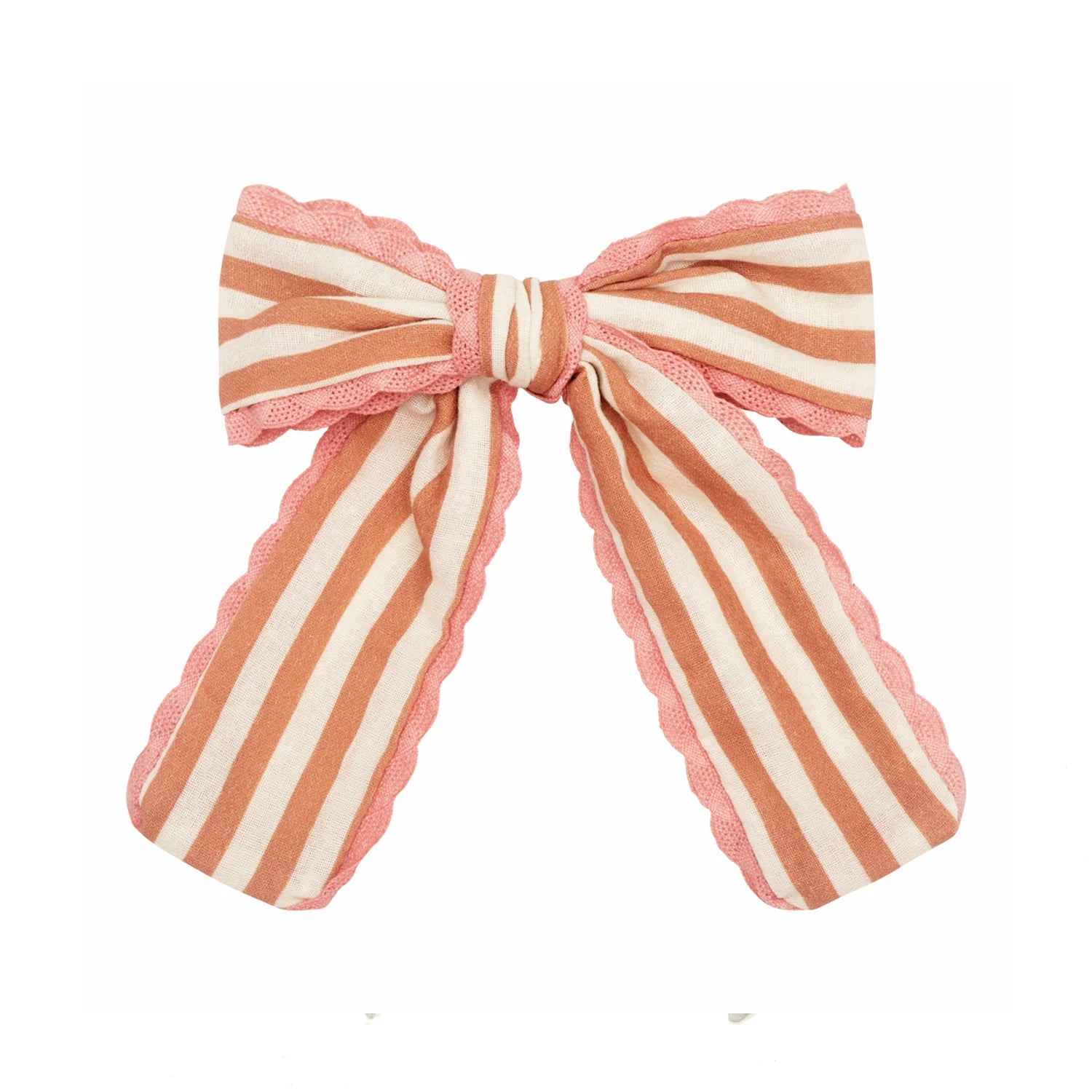 Barrette noeuds rayures cheveux coiffure style mode rose Rockahula Kids 