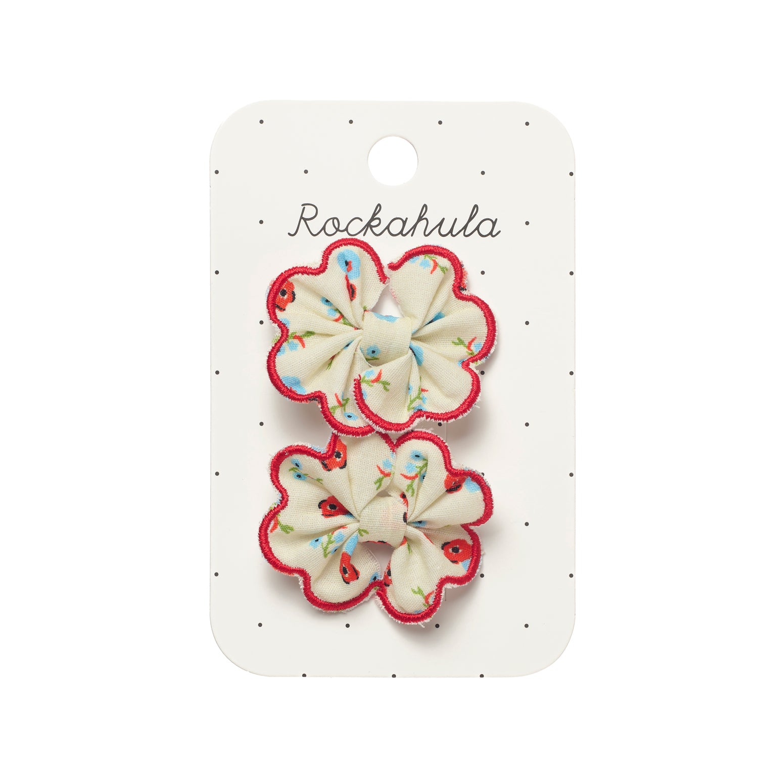 Barettes Ditsy Scallop rouge cute mode cheveux accessoires Rockahula Kids