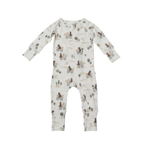 Pyjama une pièce pour bébés motif oursons à bicyclette de Loulou Lollipop 