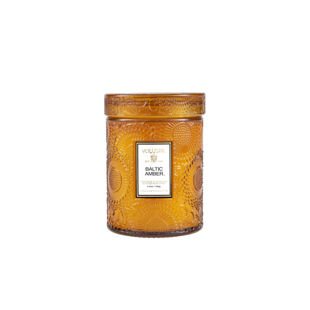 Petite bougie chandelle verre Baltic Amber voluspa maison 