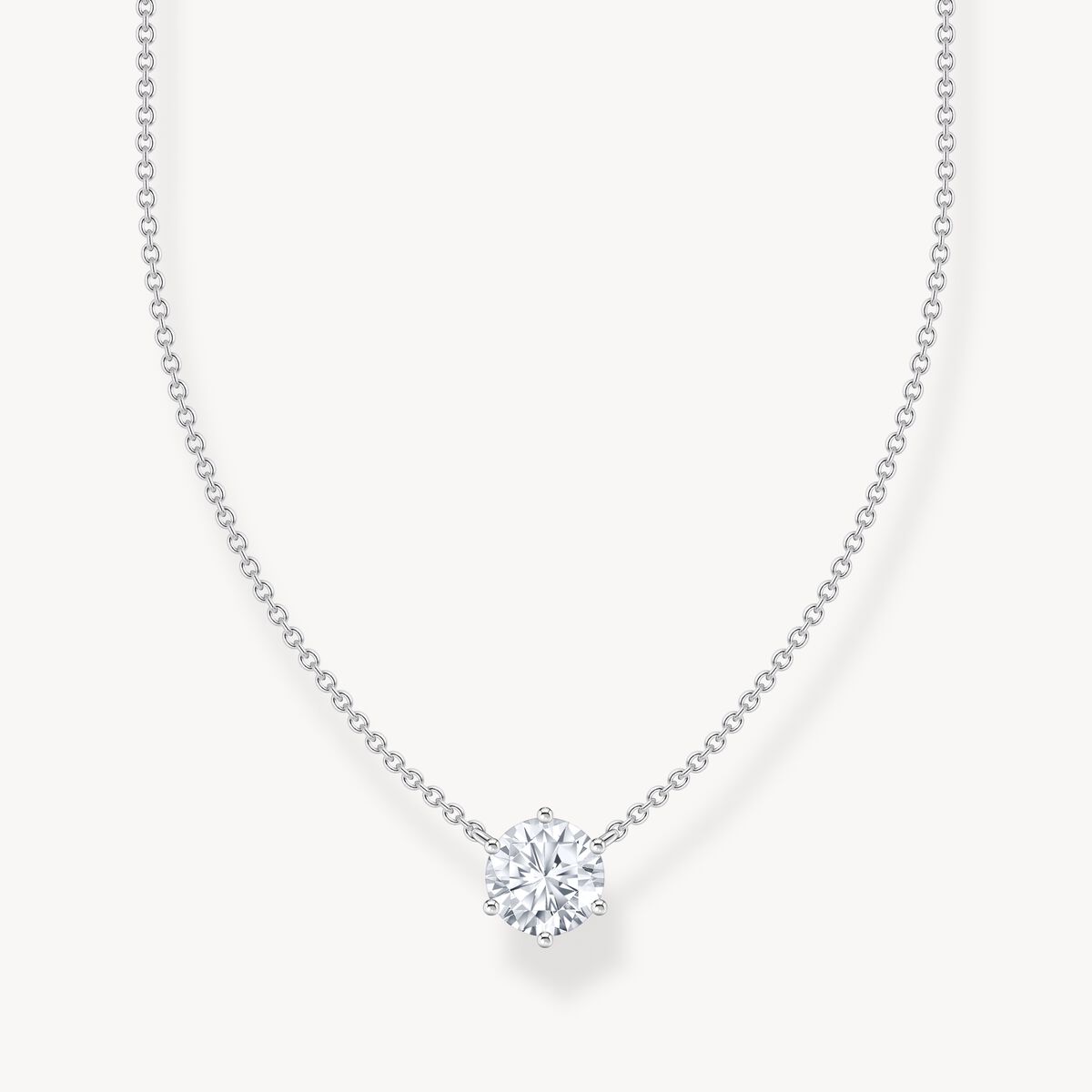 Collier Argent Pendentif Zircon Rond – Thomas Sabo