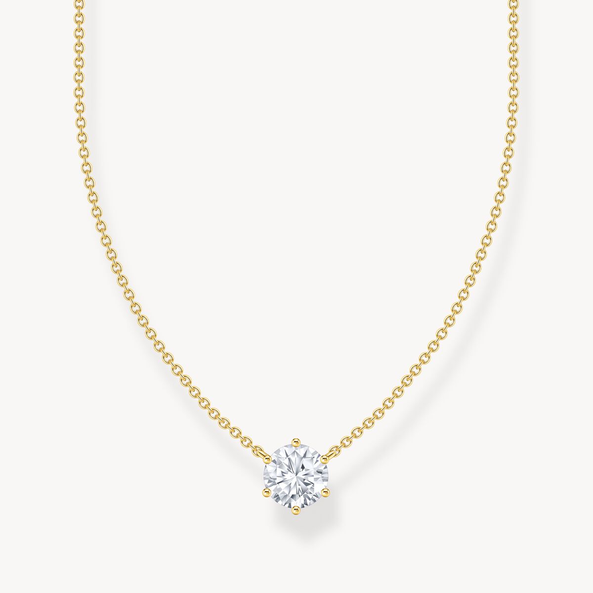 Collier, argent, plaquée or, zirconium rond, Thomas Sabo, élégant, Allemagne