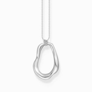 Sautoir Pendentif Organique Argent