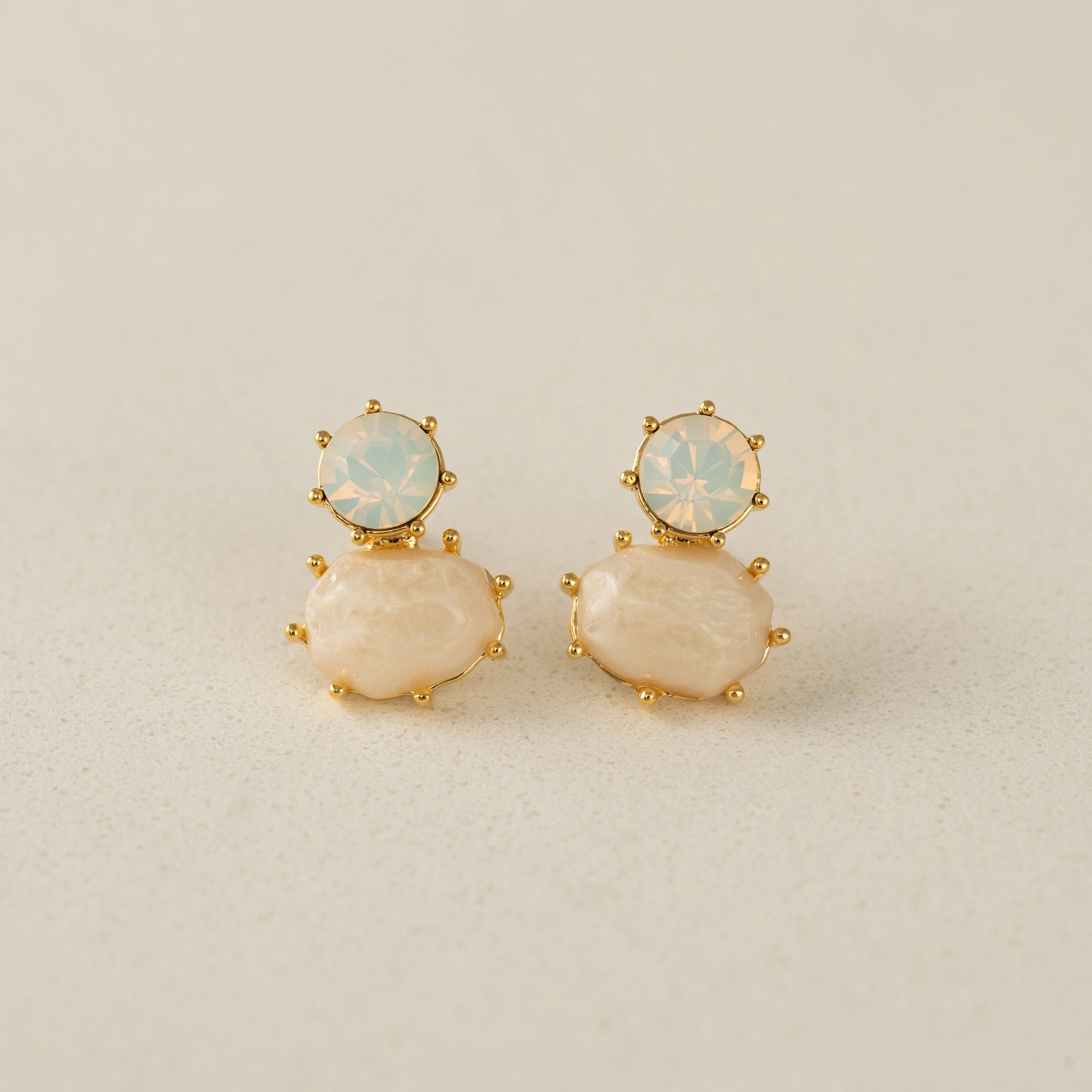 Boucles d'oreilles Marbelle Ivoire Lovers' Tempo cute tendance blanc cute tendance mode laiton tige argent sterling 