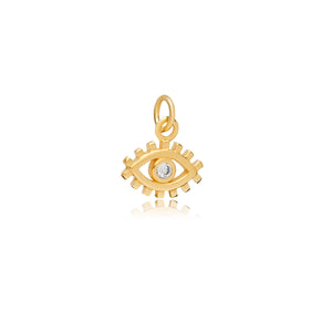 Charm Evil Eye mauvais oeil avec cils argent Sterling zircon placage zircon