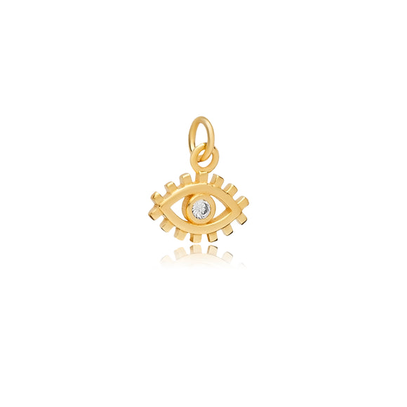 Charm Evil Eye mauvais oeil avec cils argent Sterling zircon placage zircon