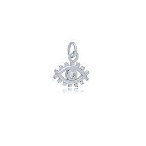 Charm Evil Eye mauvais oeil avec cils argent Sterling zircon 