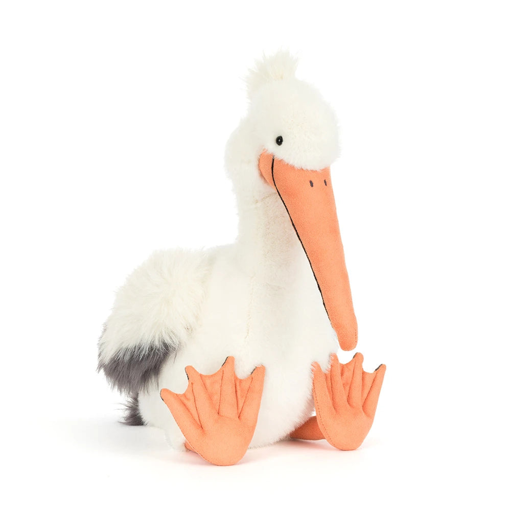 Peluche Oiseau Pélican Keli Pelican Jellycat toutou cute tendance mode orange blanc