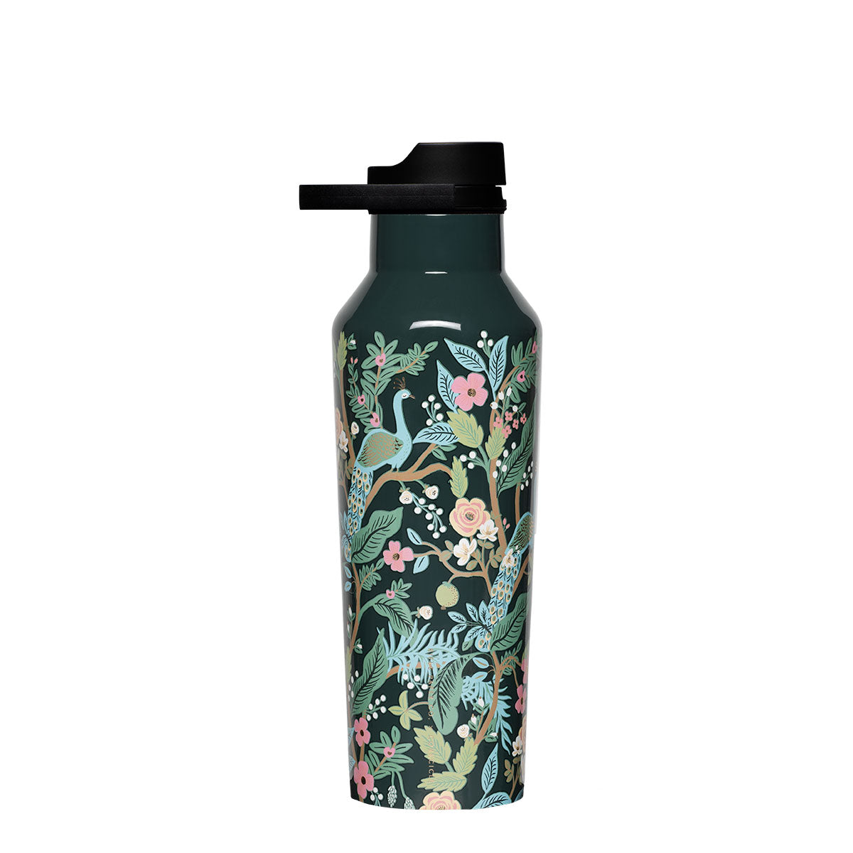 Bouteille sport hermétique Corkcicle peacock rifle Paper vert émeraude 