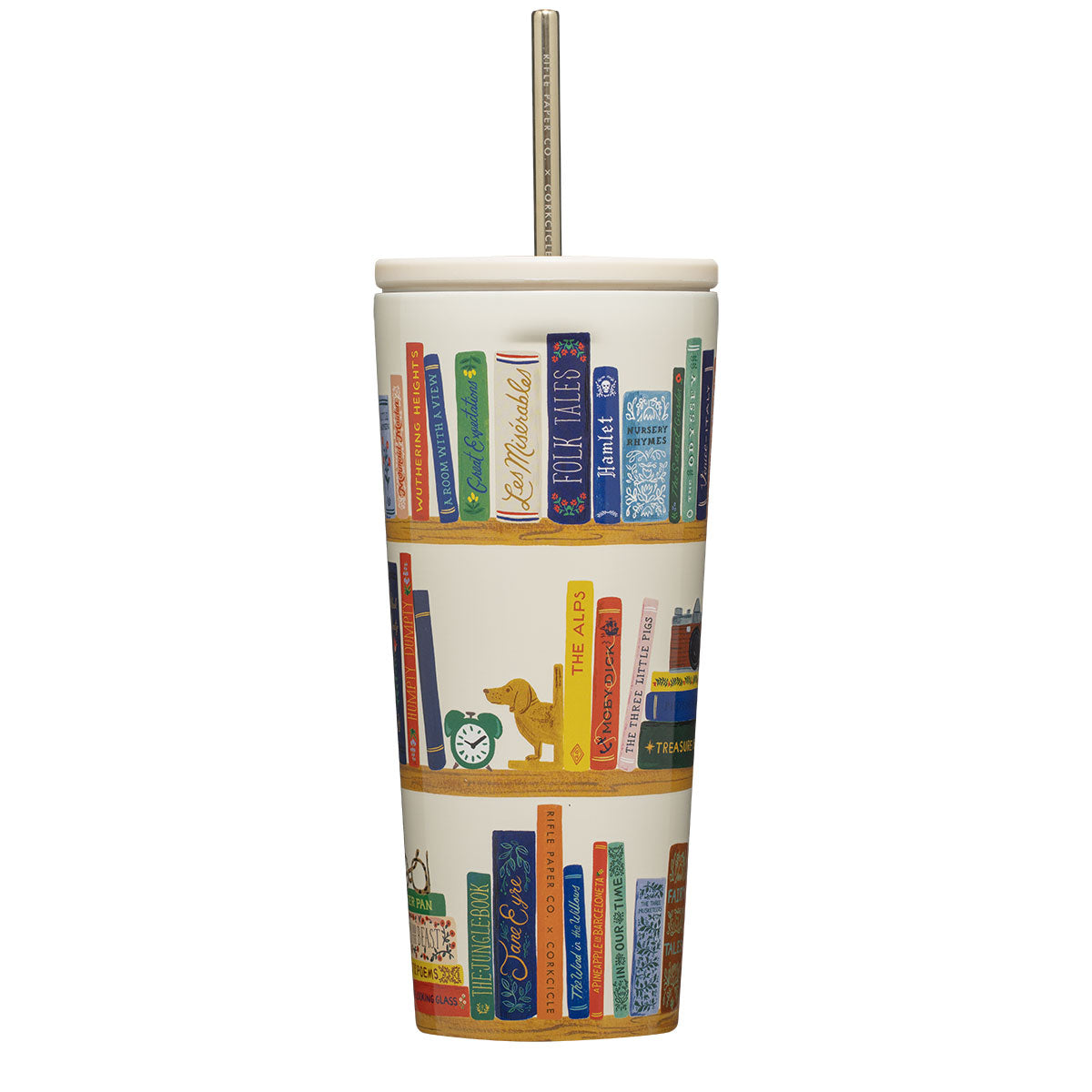 Cold cup 24 oz - Book Club Corkcicle x Rifle Paper Co. Bouteille essentielle livres mode tendance blanc 