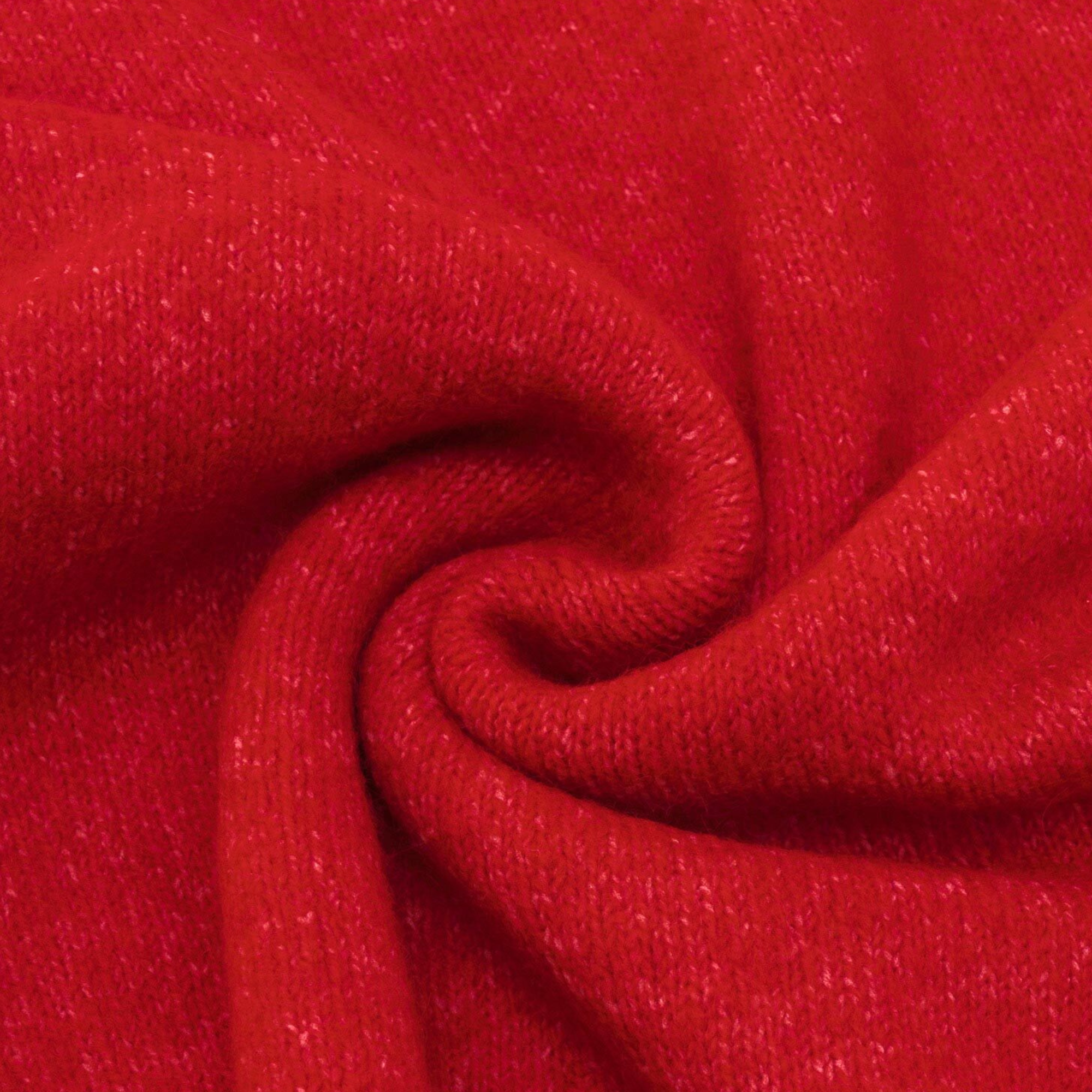 Tuque côtelée en mélange de laine - Rouge Coquelicot