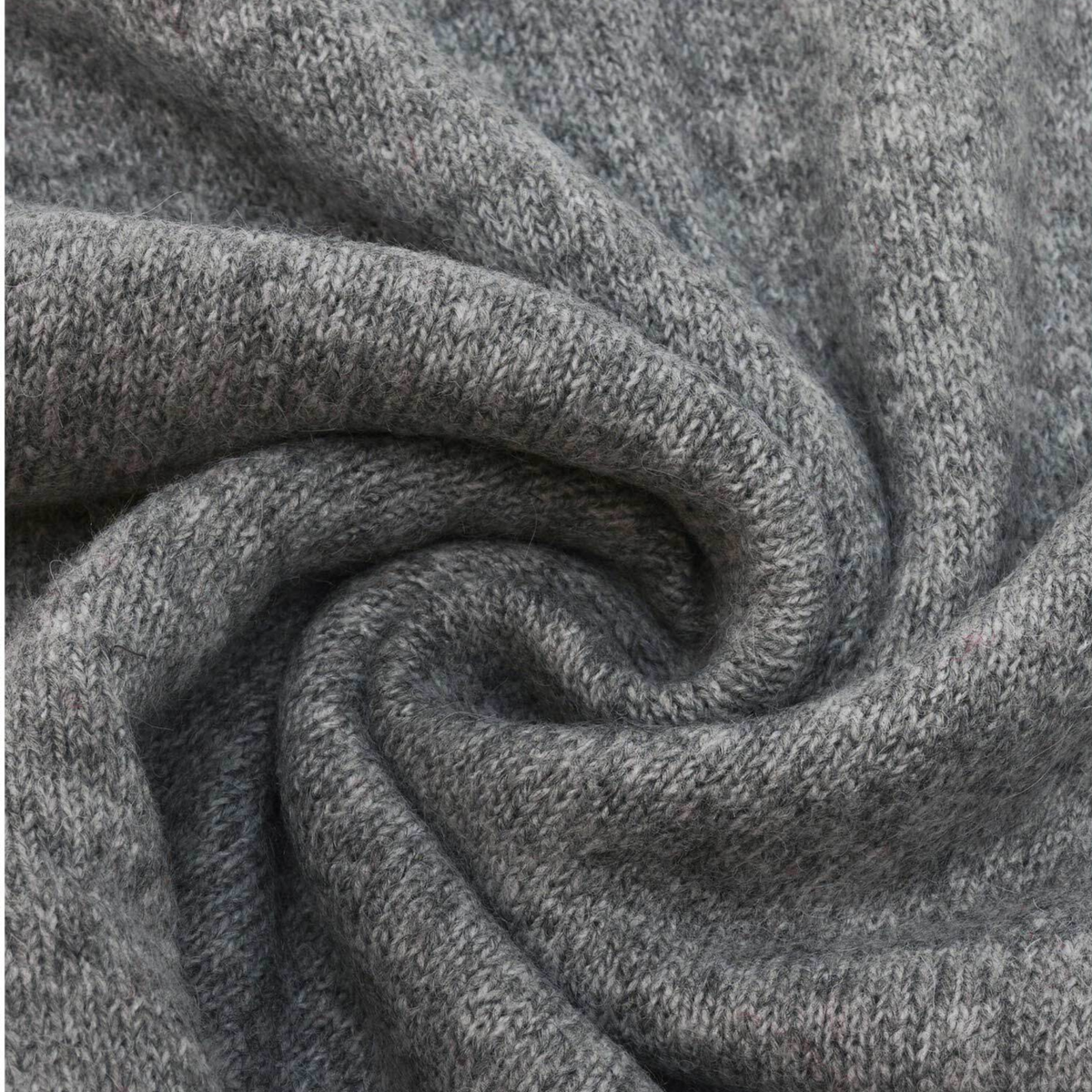 Foulard triangle en mélange de laine - Gris Moyen