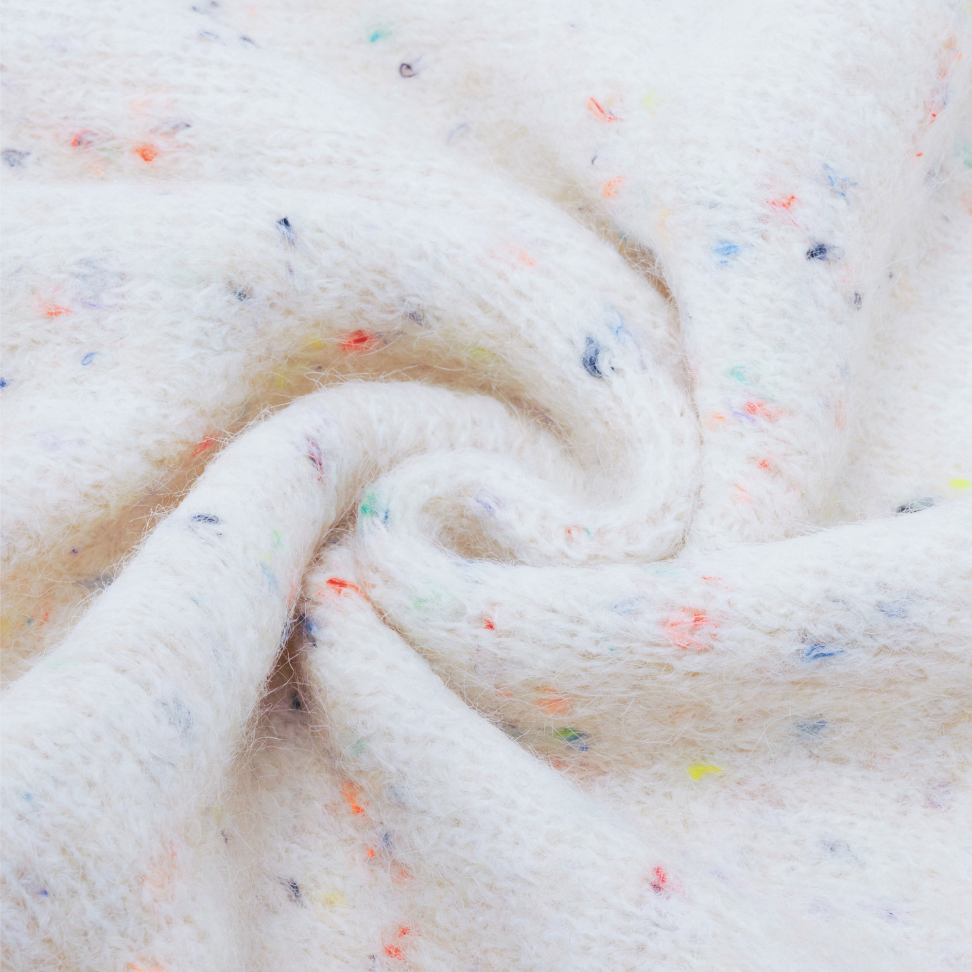 Foulard triangle en mélange de laine - Confetti Crème