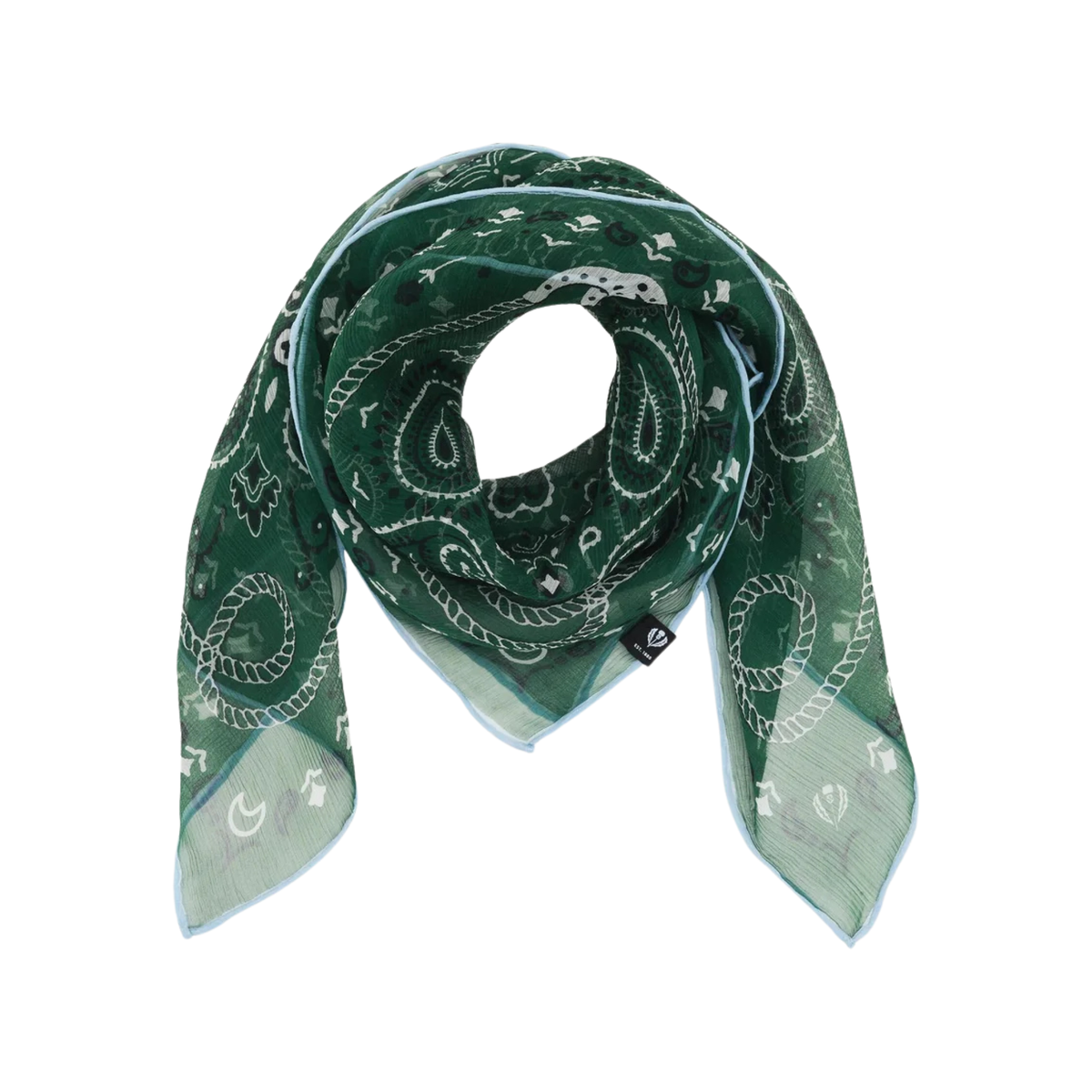 Foulard Carré de soie - Vert émeraude
