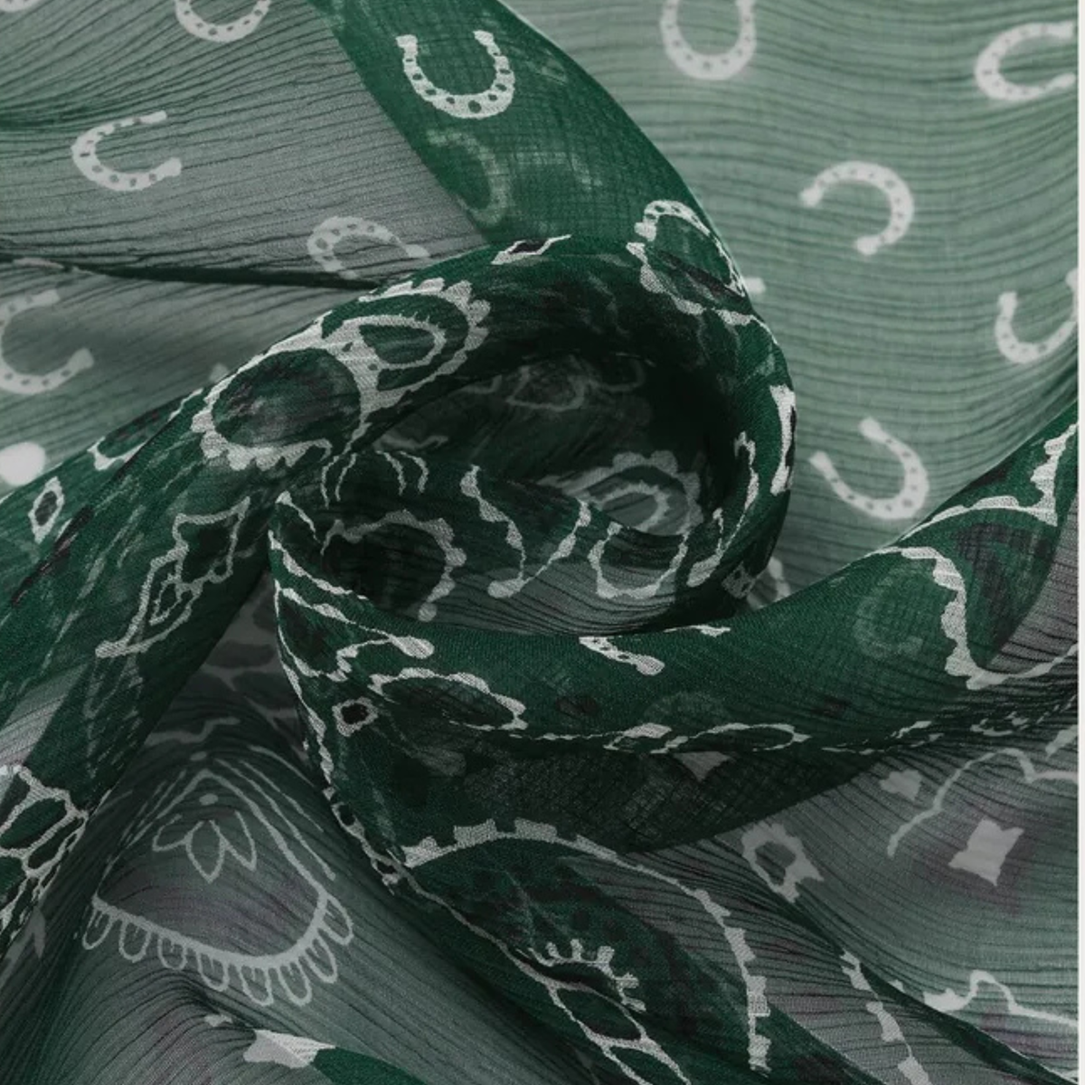 Foulard Carré de soie - Vert émeraude