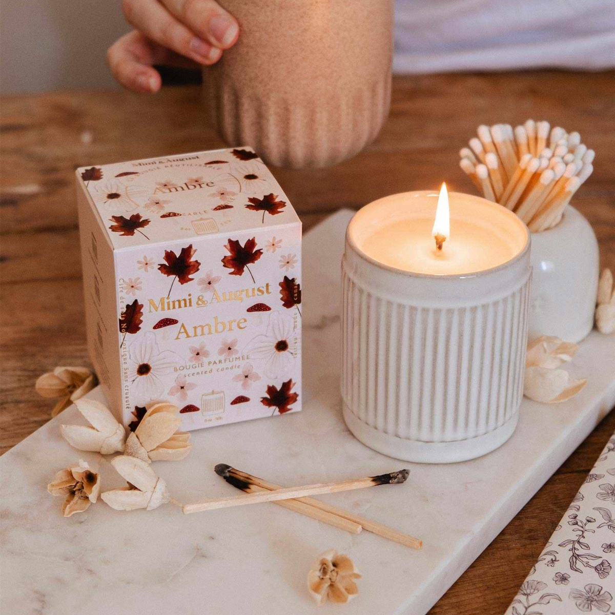 Bougies Ambre - Figue, cèdre et musc | Mimi & August