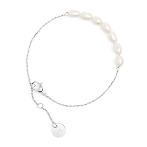 Bracelet avec des perles d’eau douces en acier inoxydable de Mia couleur argentée 