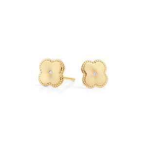 Boucles d’oreilles Mia Jewelry trèfle zircon acier inoxydable or