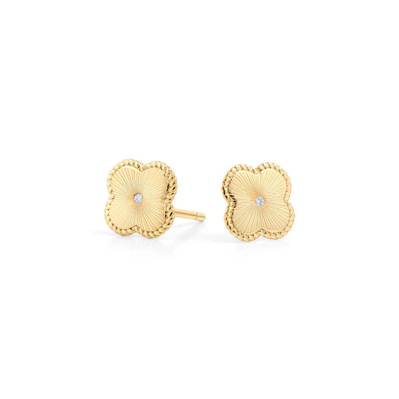 Boucles d’oreilles Mia Jewelry trèfle zircon acier inoxydable or