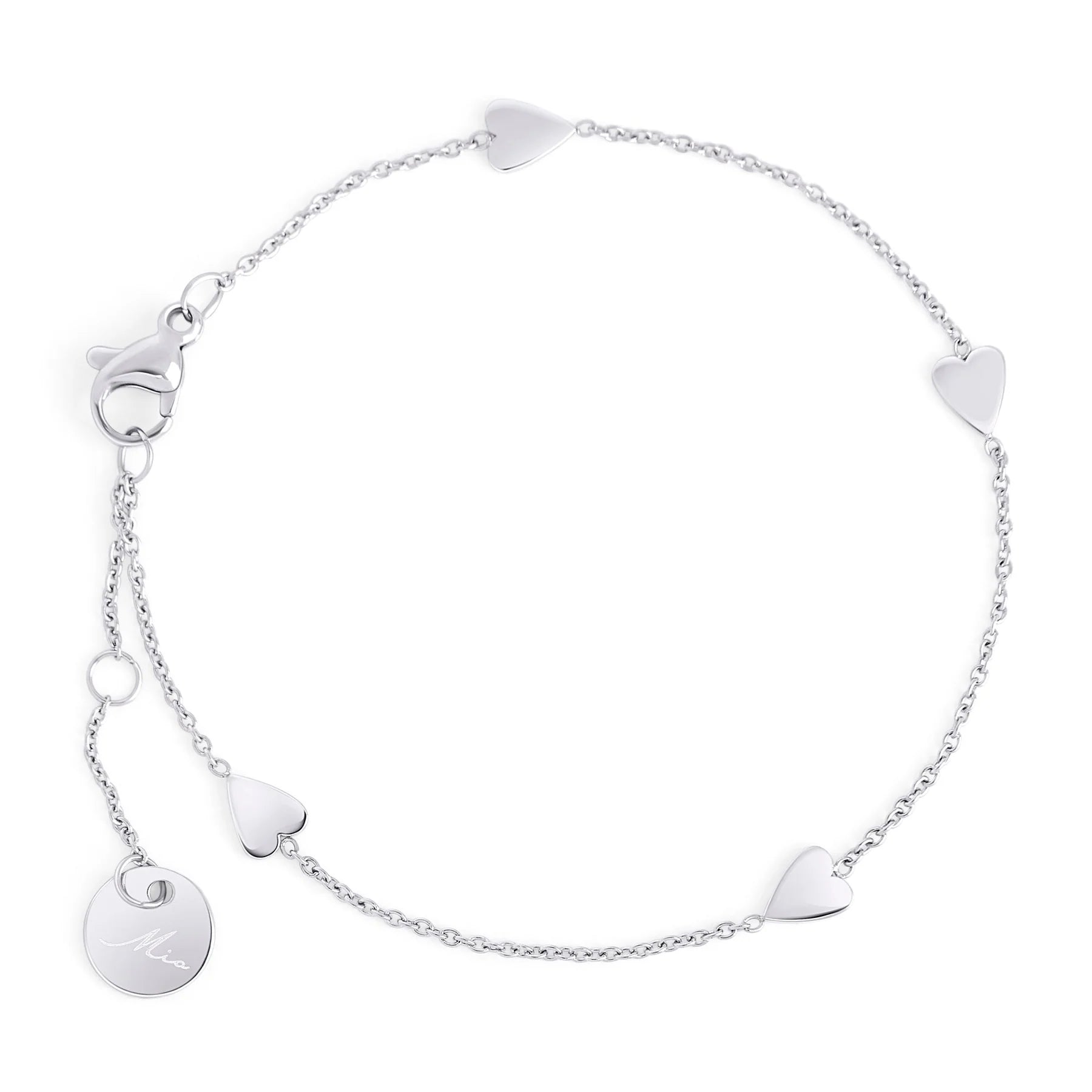 Bracelet mia Jewelry acier inoxydable coeur argent