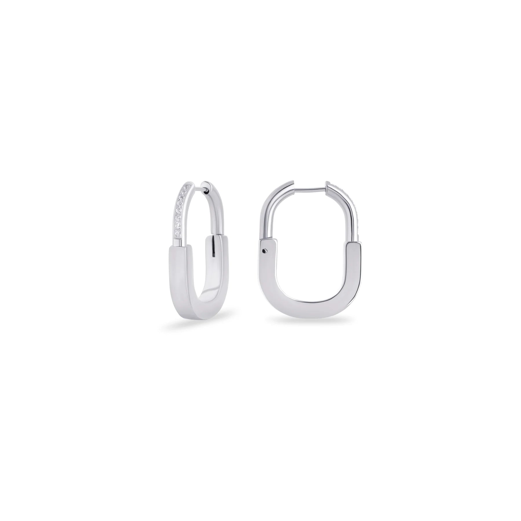 Anneaux Peyton boucles cadenas acier inoxydable Mia bijoux style mode zircon blanc