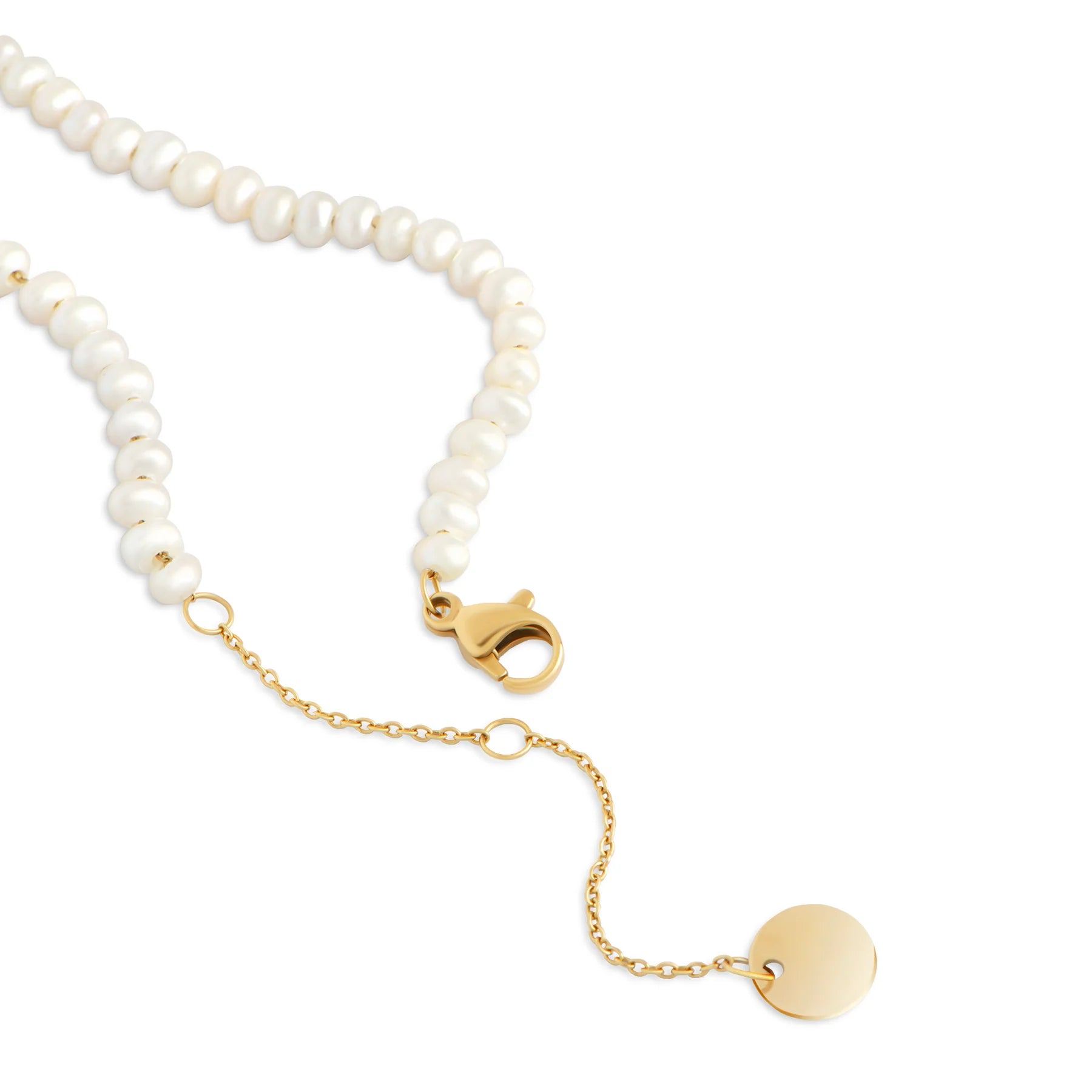 Collier Lexi or acier inoxydable plaquée or Mia bijoux style mode perles eau douce