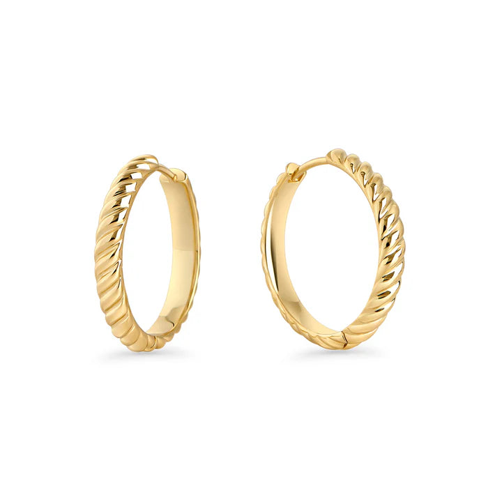 Anneaux créoles Mia Jewelry acier inoxydable torsade or