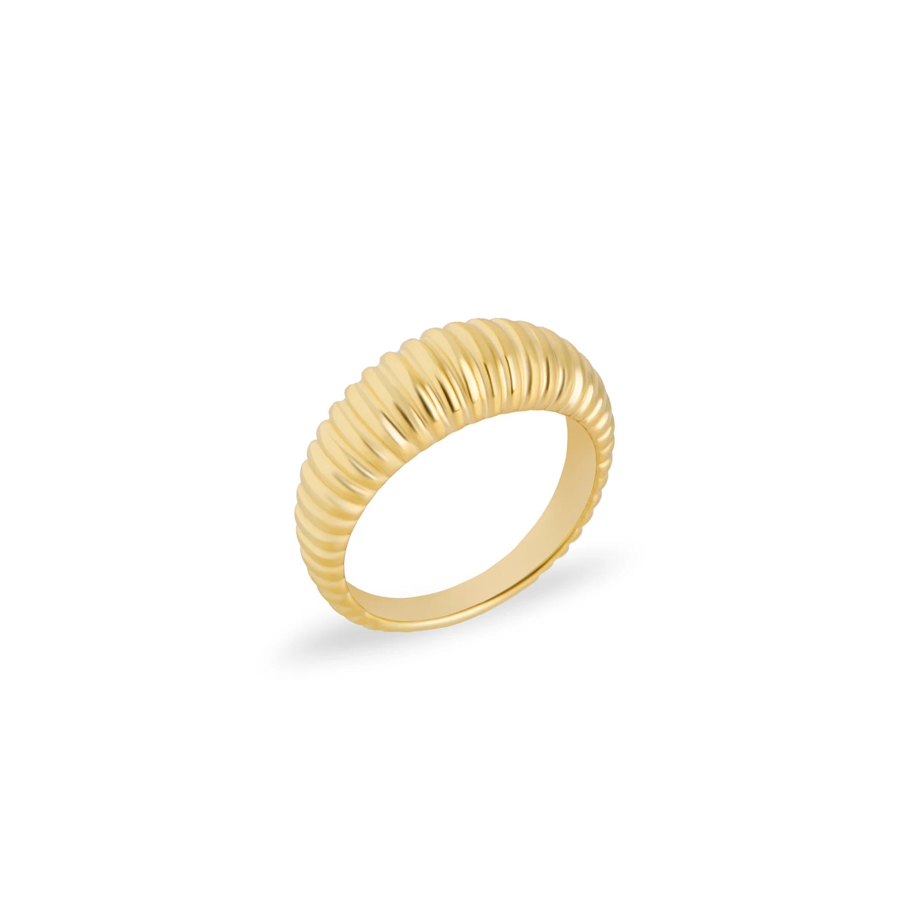 Bague Blake or acier inoxydable plaquée or dome texture Mia bijoux style mode