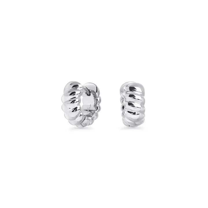 Boucles anneaux Lynn acier inoxydable twisté croissant bijoux Mia style mode 