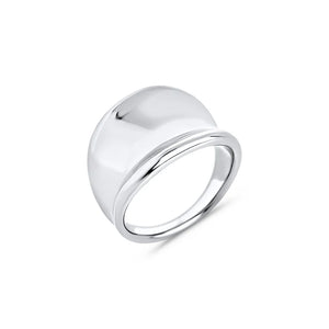 Bague Claudia acier inoxydable large courbe mia bijoux style mode 