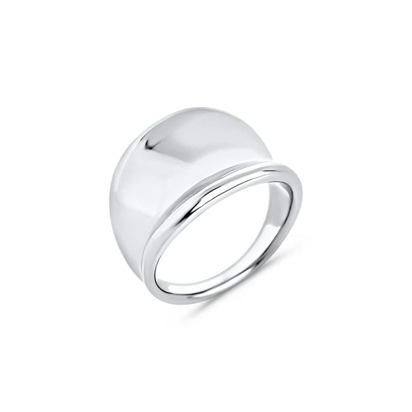 Bague Claudia acier inoxydable large courbe mia bijoux style mode 