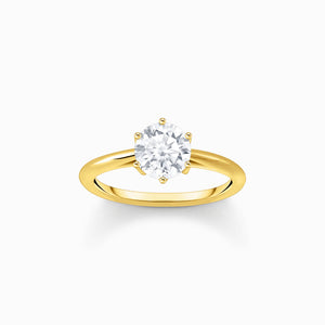 Bague Zircon Clair - Vermeil