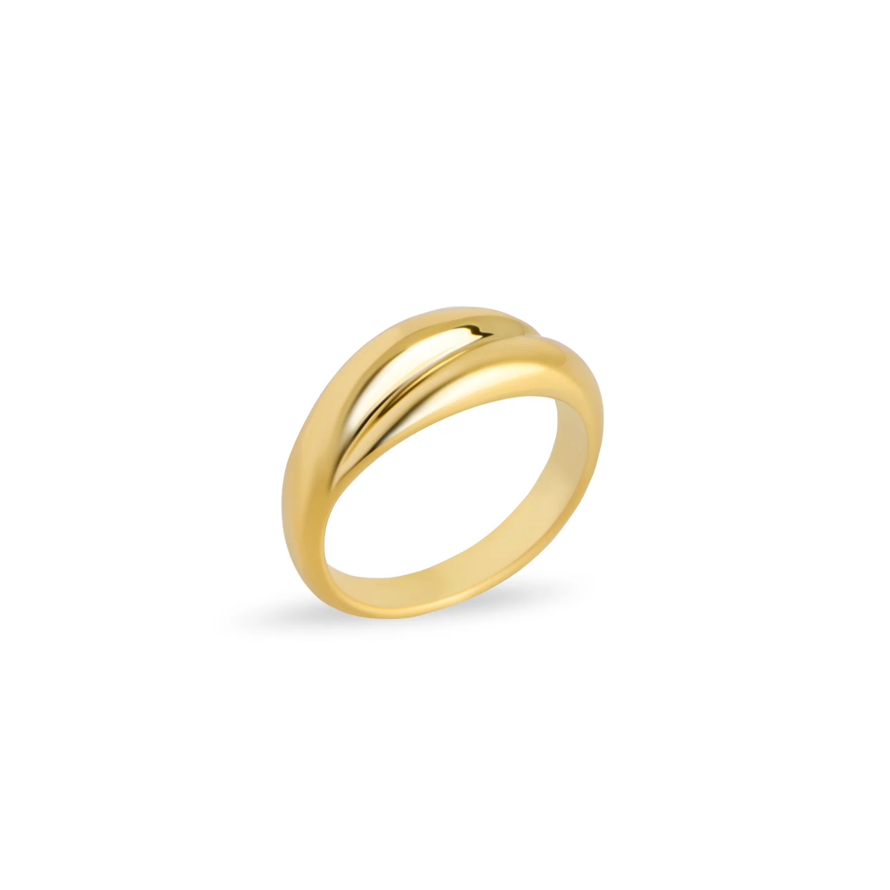 Bague acier inoxydable plaquée or Mia ondulée Kimmy or bijoux style mode 
