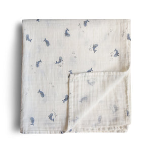 Couverture Mousseline Bébé Mushie Baleine