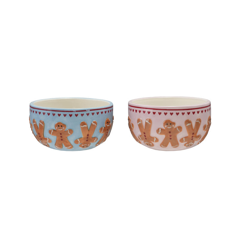Bol pain d’épice bonhomme céréales Noël mignon saladiers rose bleu Creative Coop