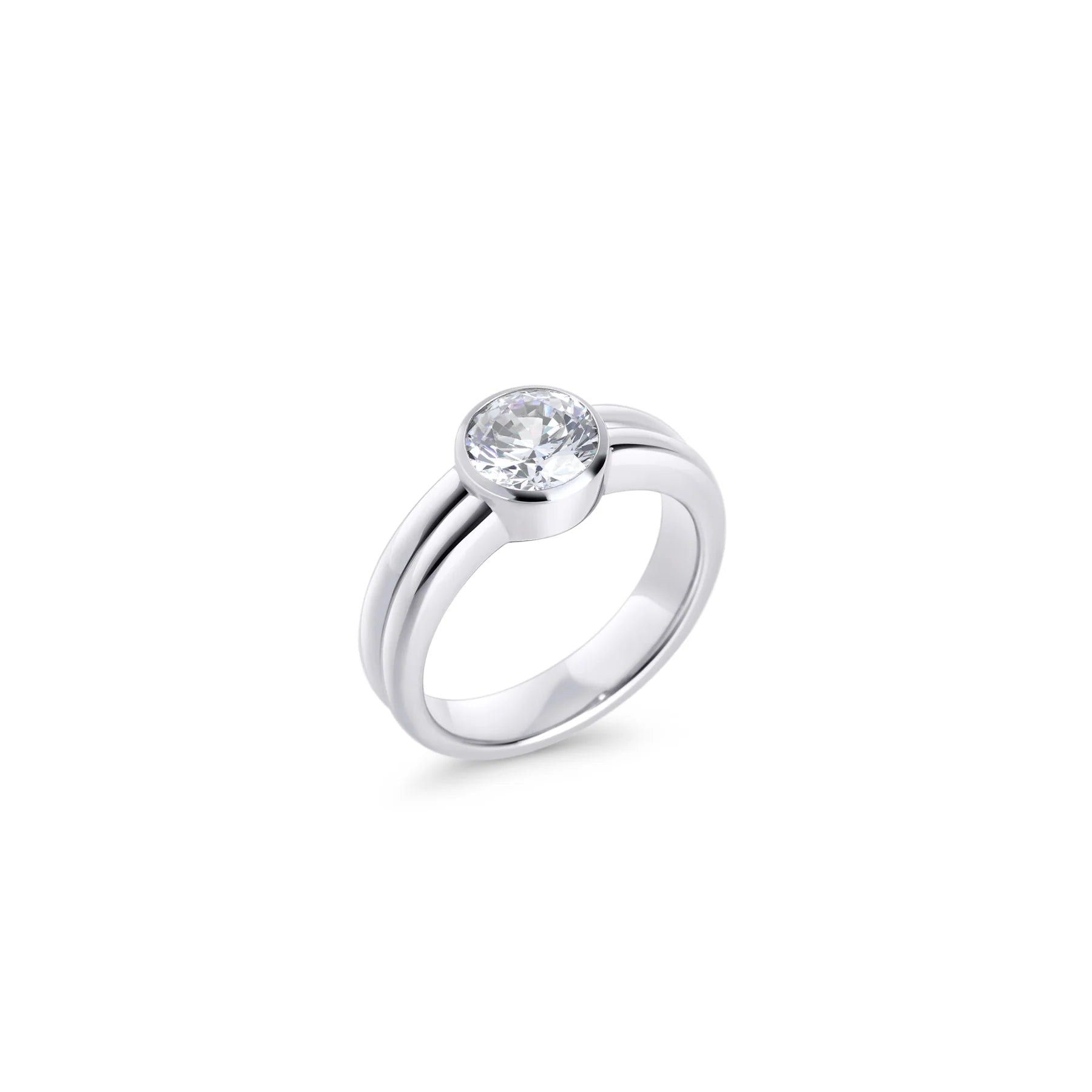 Bague Anastasia Zircon et Acier Inoxydable 316L Mia Jewelry couleur argent 