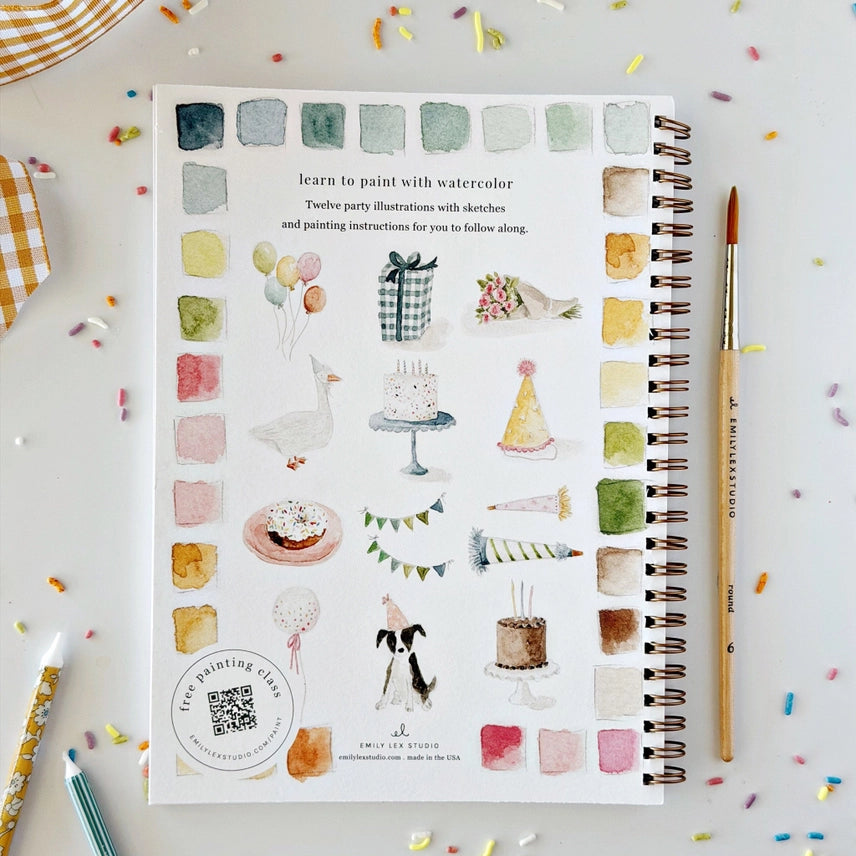 Cahier d'aquarelle - Anniversaire | Emily Lex Studio