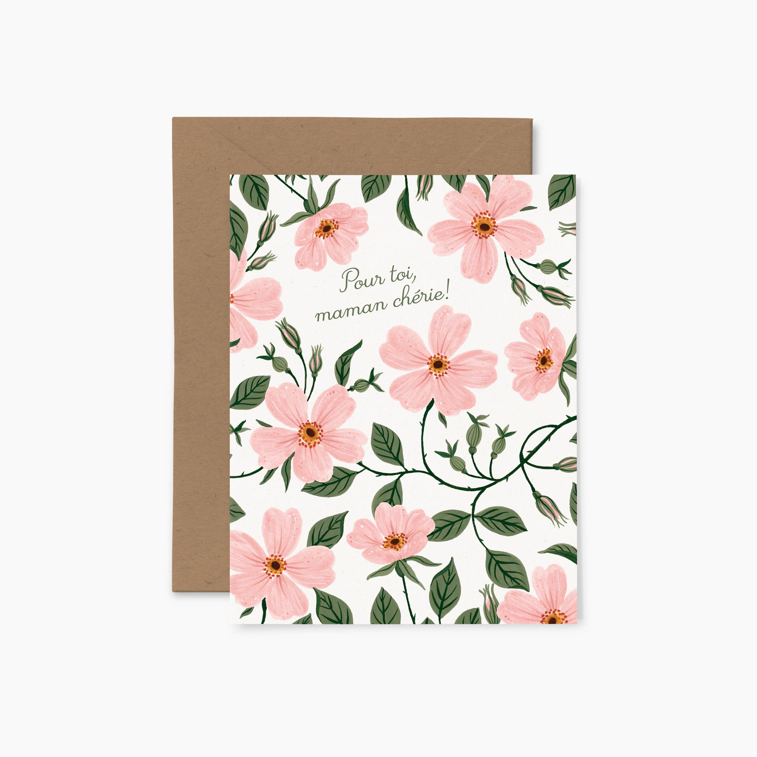 Roses "Pour toi, maman chérie" Carte de voeux fleurs