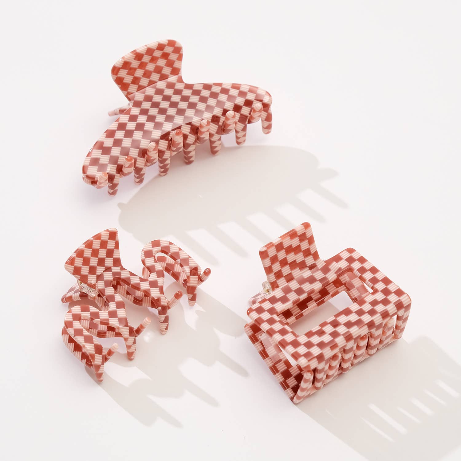 Pinces à cheveux - Rouge Vichy P/M