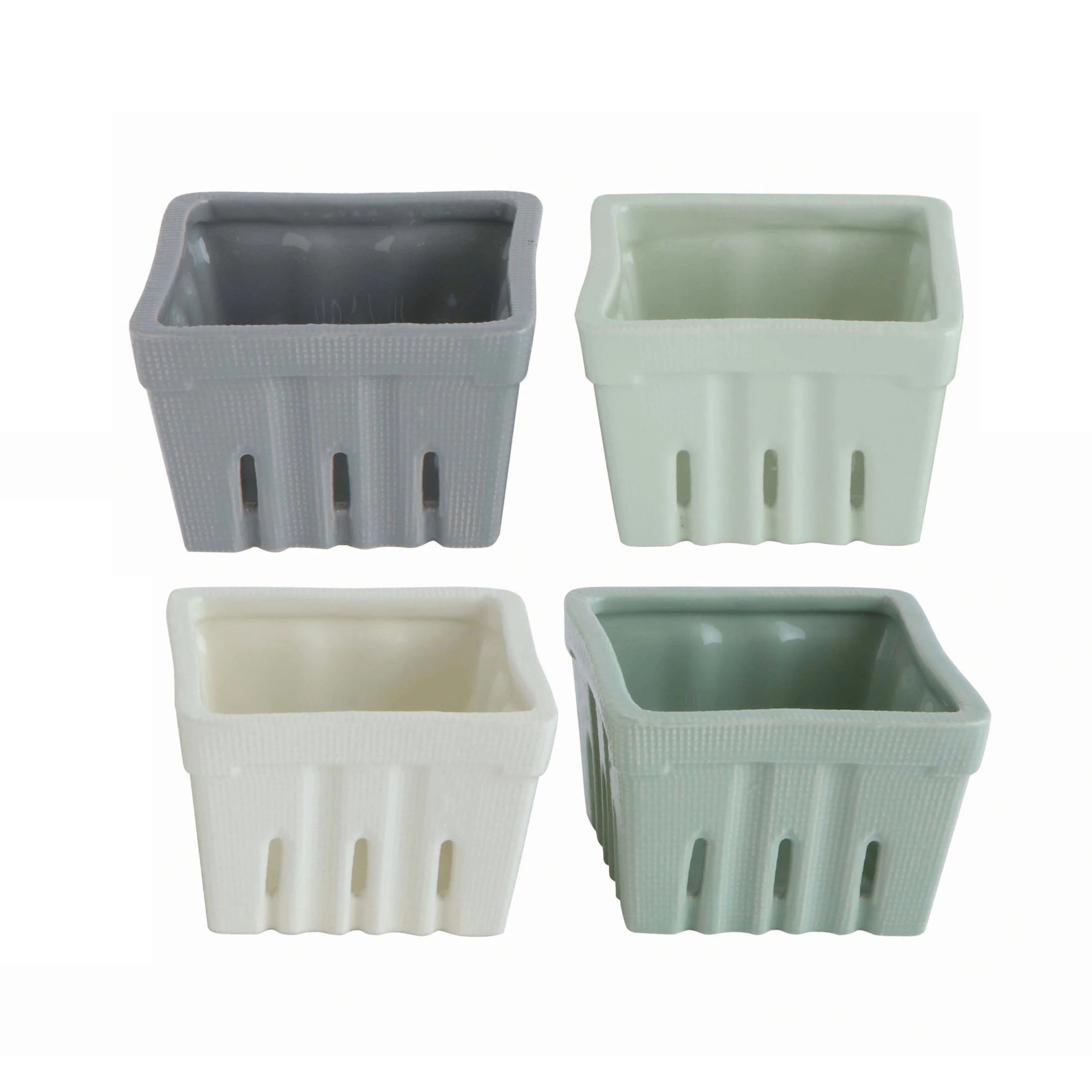 Contenant petits fruits gris vert crème créative Coop 