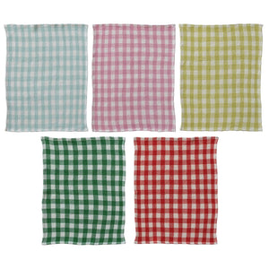 Linge vaisselle gaufré vichy vert bleu rose jaune rouge créative Coop maison 