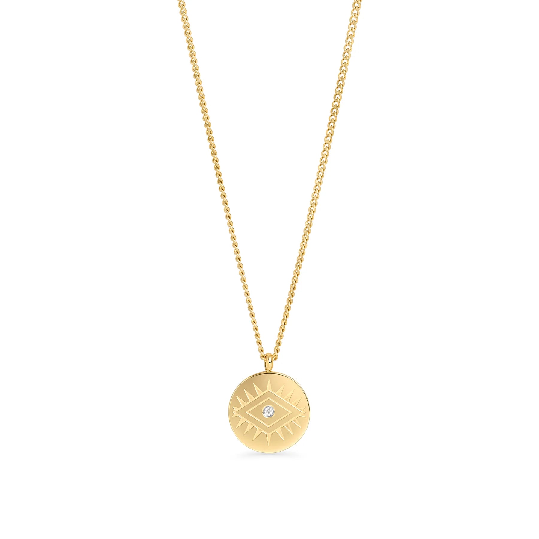 Collier Pendentif Iris- Acier Inoxydable 316L - Or PVDe