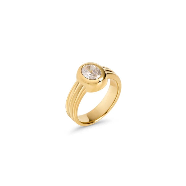 Bague Clemence - Acier Inoxydable 613L - Or PVD
