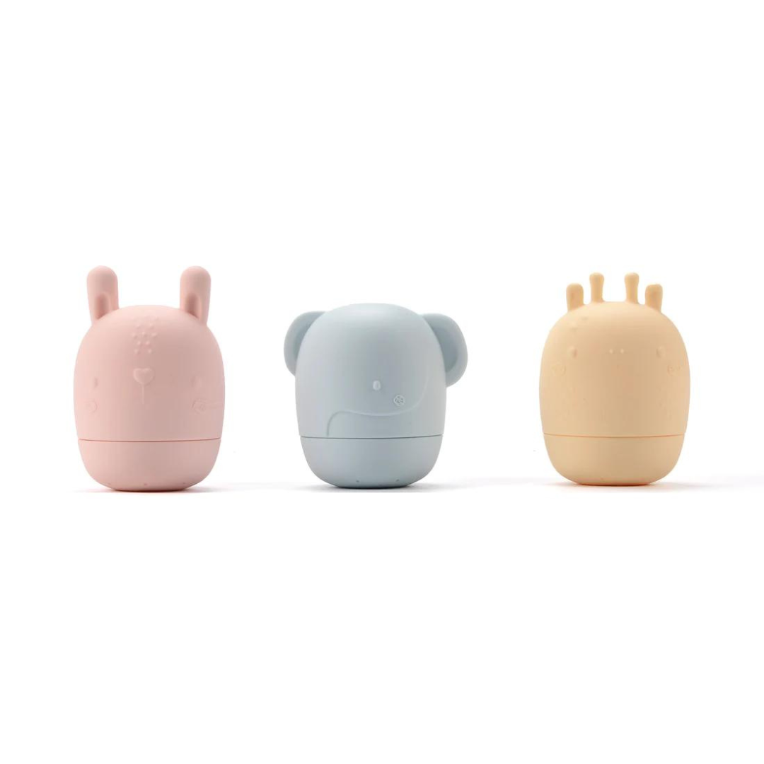jouet bain silicone Loulou Lollipop lapin elephan girafe