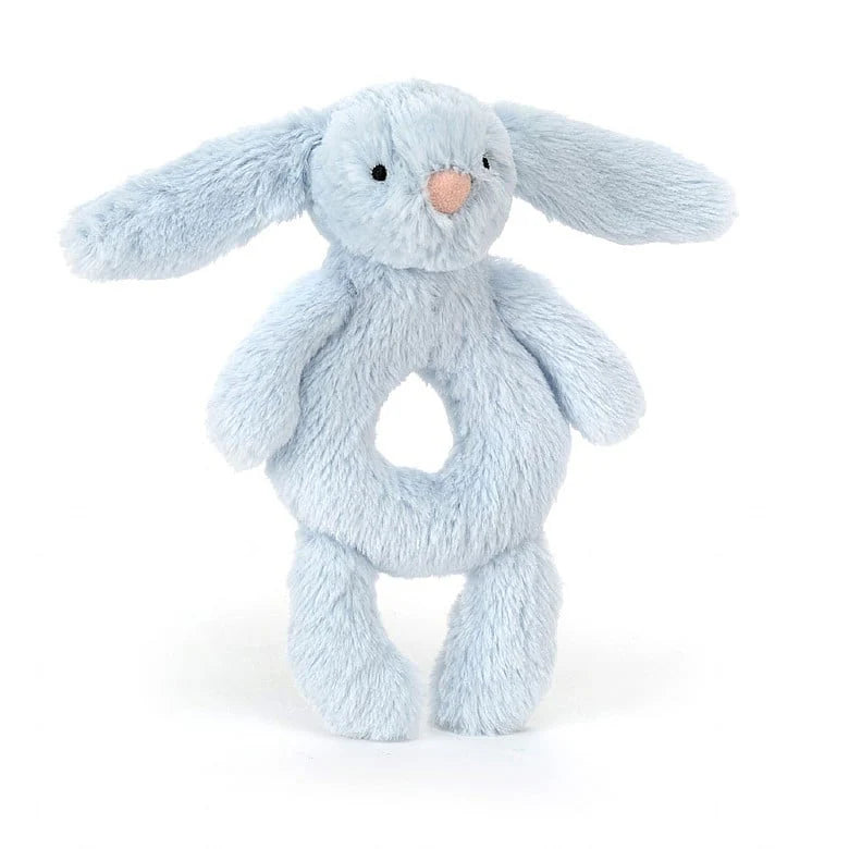 Jellycat hochet lapin peluche bébé bleu pâle 