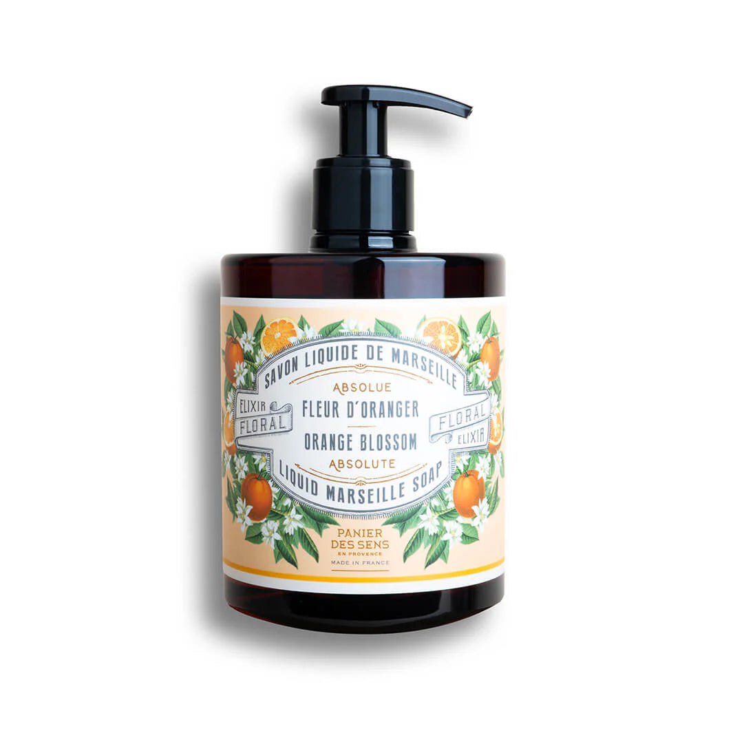 Savon liquide Marseille pompe fleur d’oranger France mains