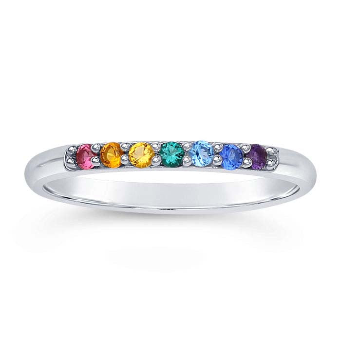Bague argent pierres arc-en-ciel