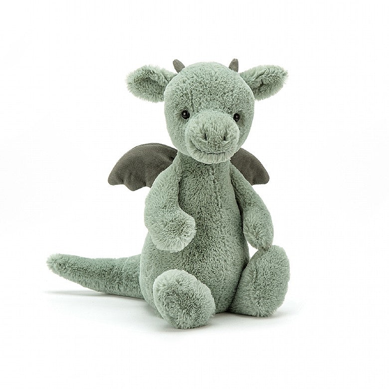 peluche dragon vert jellycat bashful medium