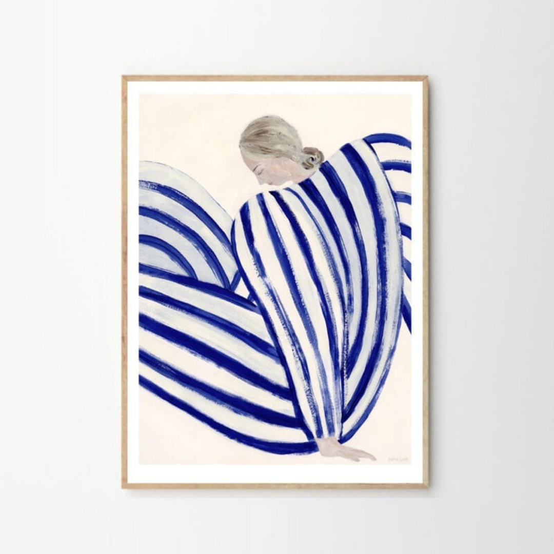 Affiche Poster Club Sofia Lind Rayure bleu Concorde 