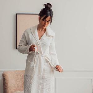 Peignoir Robe de chambre spa blanc coton bamboo turc